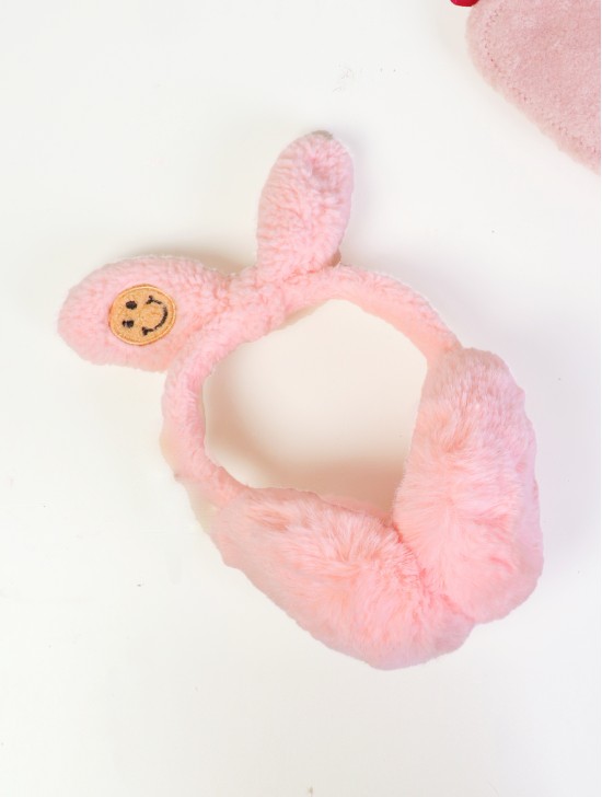 Cute Wooly Ear with Smiley Face Plush Earmuff